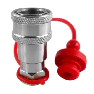 1/4" Body Size AG Quick Female Coupler NPT 1/4" Thread with Dust Cap, Ball Style Valve