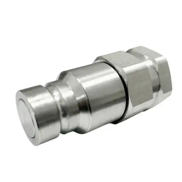 3/4" Body Size flat face male coupler npt 1" thread ISO 16028