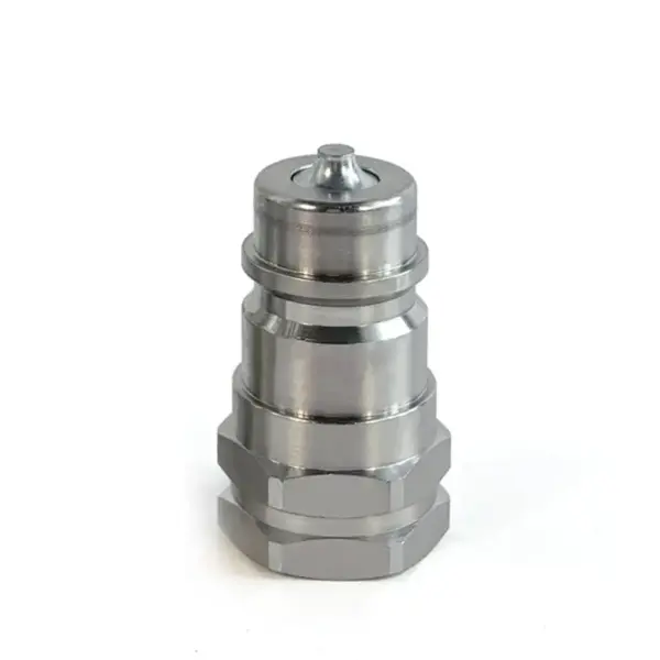 1/2″ Ag Hydraulic Quick Connect Male Coupler, Poppet Valve, #10 SAE (7/8″-14 ORB) Thread