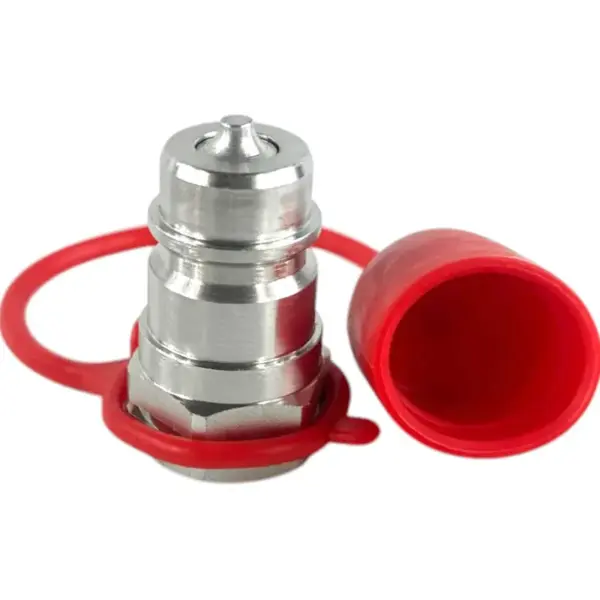 1/2" ISO 5675 Male Hydraulic Quick Coupler – Dash -8, SAE #8 ORB, 3600 PSI, Poppet Valve