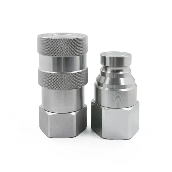 1″ Flat Face Hydraulic Quick Connect Coupler Set, 1-1/4″ SAE Thread