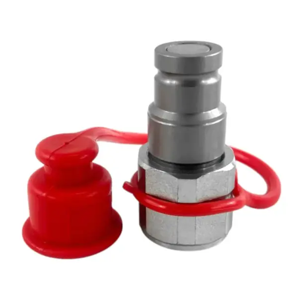 3/8″ Flat Face Hydraulic Quick Connect Male Coupler, 1/2″ NPT Thread, ISO 16028