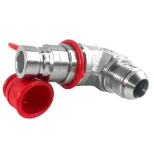 90 Degree Male Flat Face Hydraulic Quick Connect Coupler Set, 3/4″ JIC Male Thread