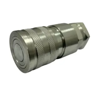 3/4″ Flat Face High Flow Hydraulic Quick Connect Female Coupler, 1″ NPT Thread